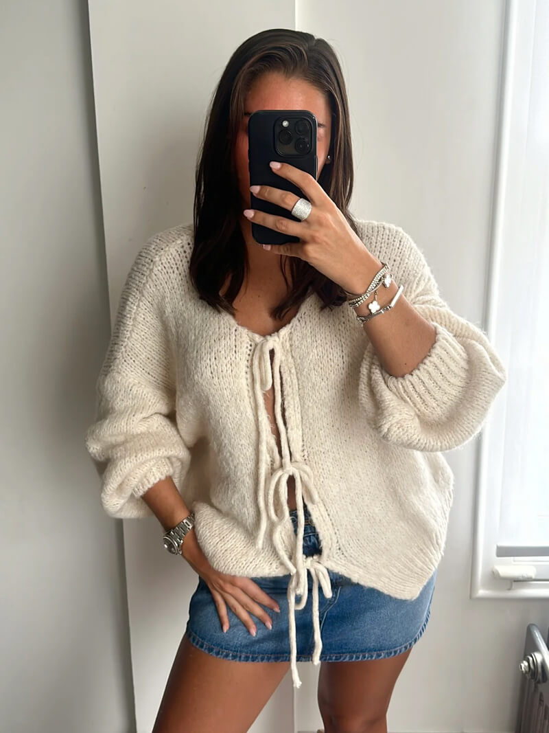 Cardigan mit Schleifendetails-Cardigan-Vera Lusso