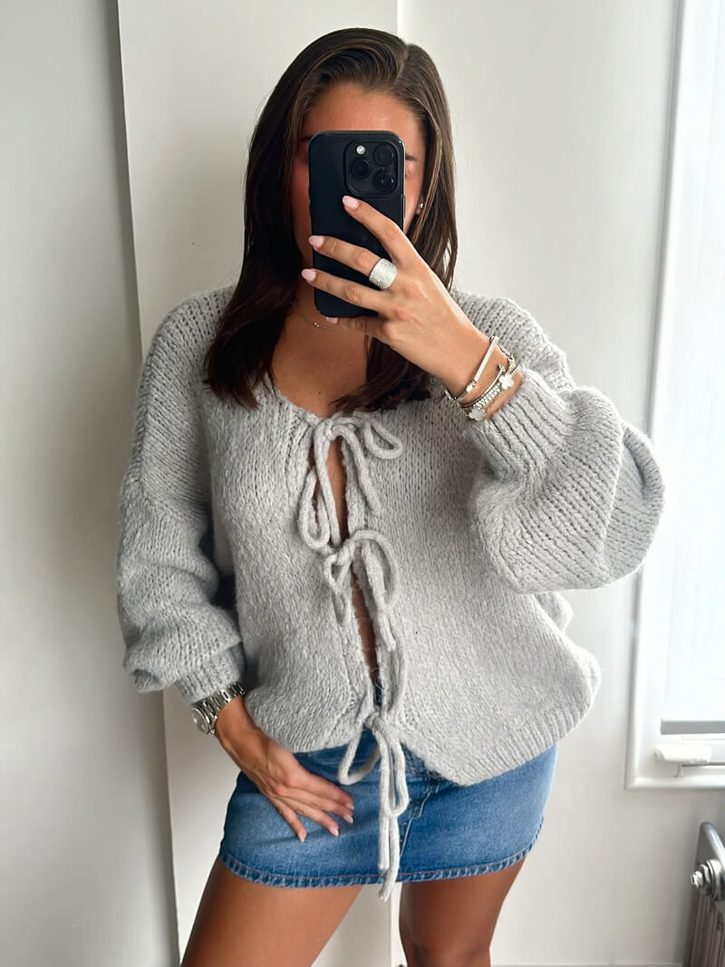 Cardigan mit Schleifendetails-Cardigan-Vera Lusso