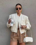 Dame-Bomberjäggli – kurz, schick & bequem-Dame-Jacke & Blazer-Vera Lusso
