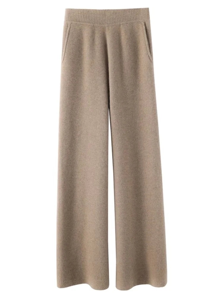 Damen Cashmere Alltagshose für ultimativen Komfort-Trousers-Kamel-S-Vera Lusso