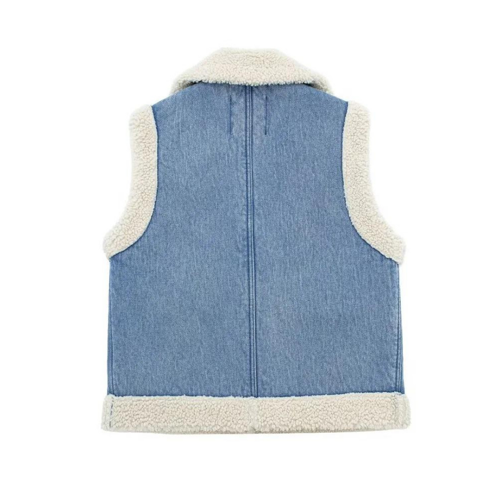 Denimjacke Mit Schurwolle Vintage Flair-Jackets-Vera Lusso