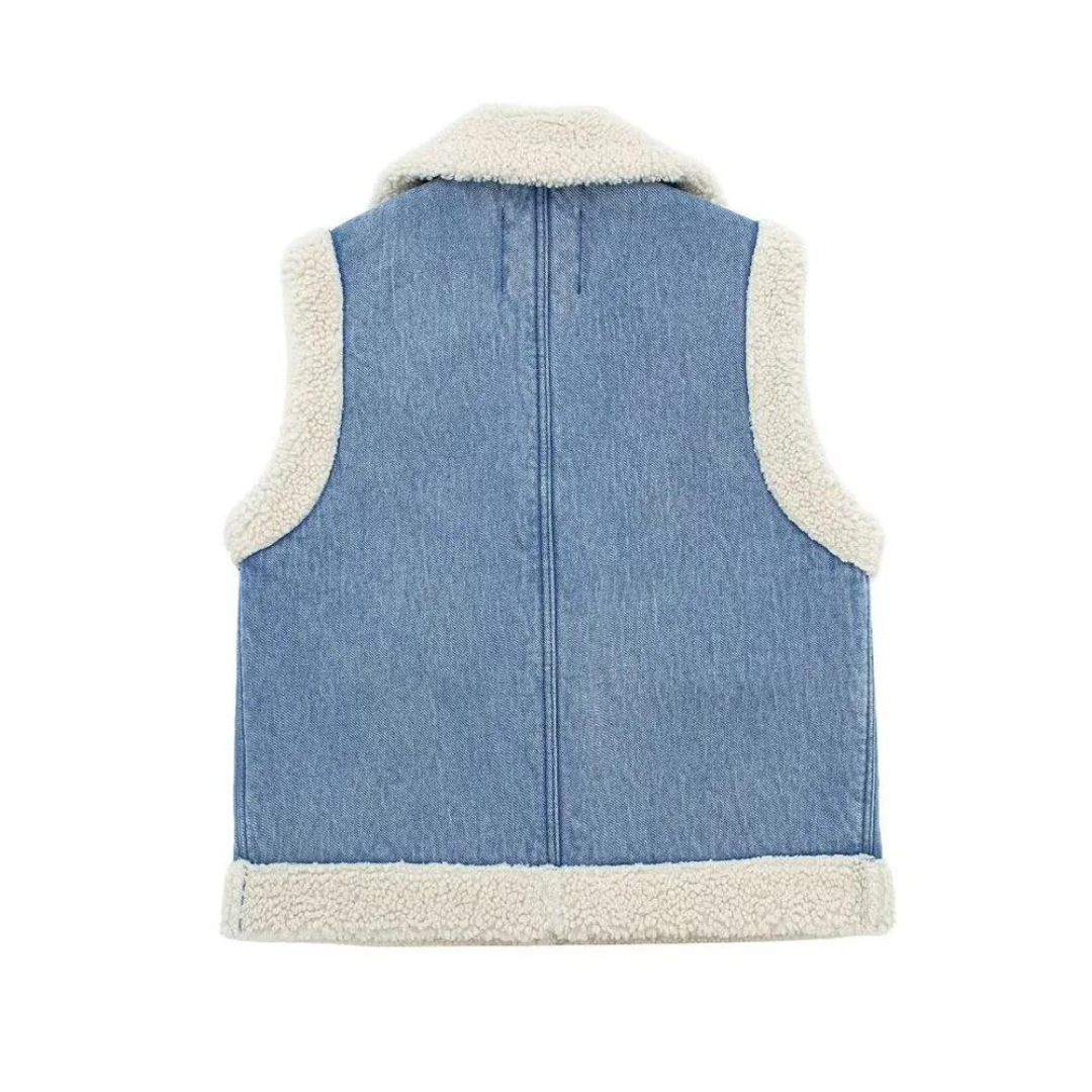 Denimjacke Mit Schurwolle Vintage Flair-Jackets-Vera Lusso