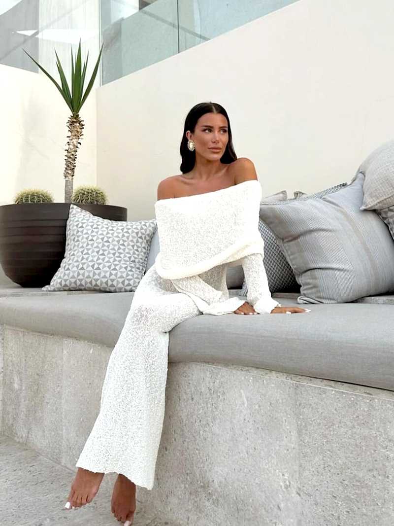 Elegantes Maxi Kleid mit Off-Shoulder Ausschnitt – Damen Abendkleid-Dresses-Vera Lusso