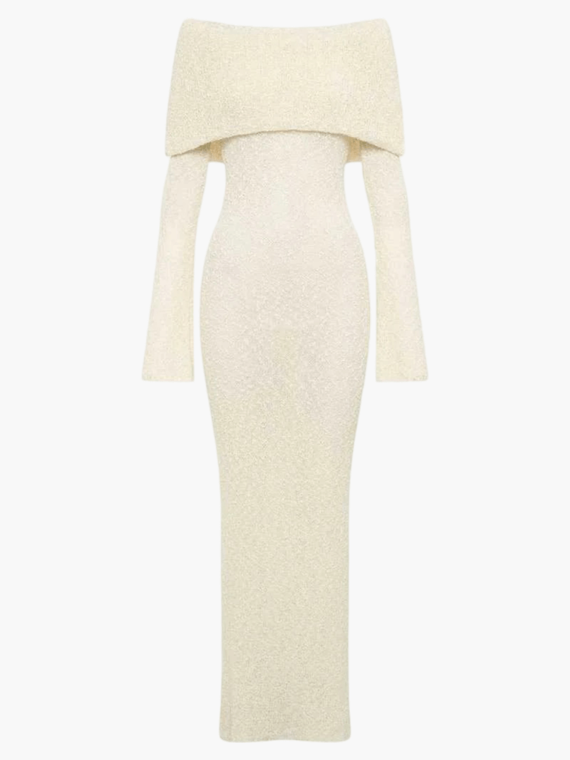Elegantes Maxi Kleid mit Off-Shoulder Ausschnitt – Damen Abendkleid-Dresses-Vera Lusso