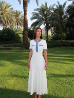 Elegantes Strick Maxi Kleid mit Knopfleiste – Damen Sommerkleid-Jurken-Vera Lusso