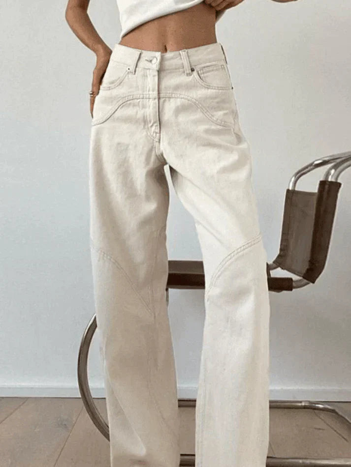 Frauen Baggy Jeans mit Schlitz-Jeans-Vera Lusso