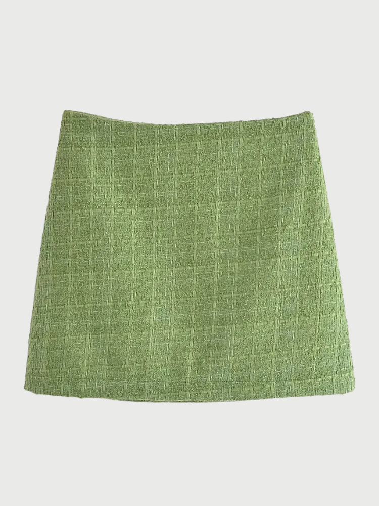 Grünes Tweed Set Mit Herzknöpfen Stilvoll Und Vielseitig-Sets-WUNDERLOOK