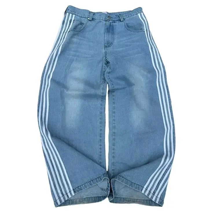 Hohe Taille Baggy Jeans-Jeans-Blau-S-Vera Lusso