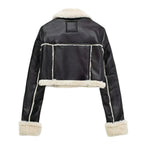 Kunstlederjacke mit Kunstpelzkragen – warm & stylisch-Dame-Jacke & Blazer-Vera Lusso