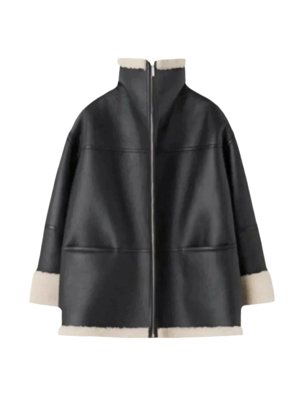 Kunstpelz-Mantel für Damen – warm & elegant-Dame-Jacke & Blazer-Schwarz-S-Vera Lusso
