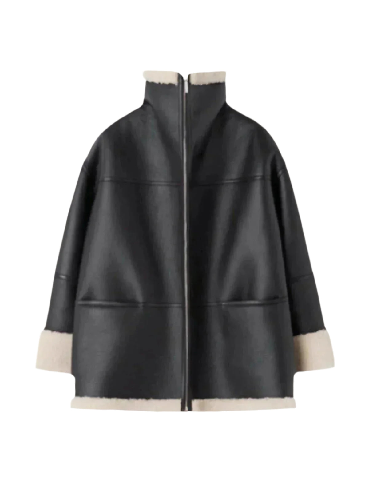 Kunstpelz-Mantel für Damen – warm & elegant-Dame-Jacke & Blazer-Schwarz-S-Vera Lusso