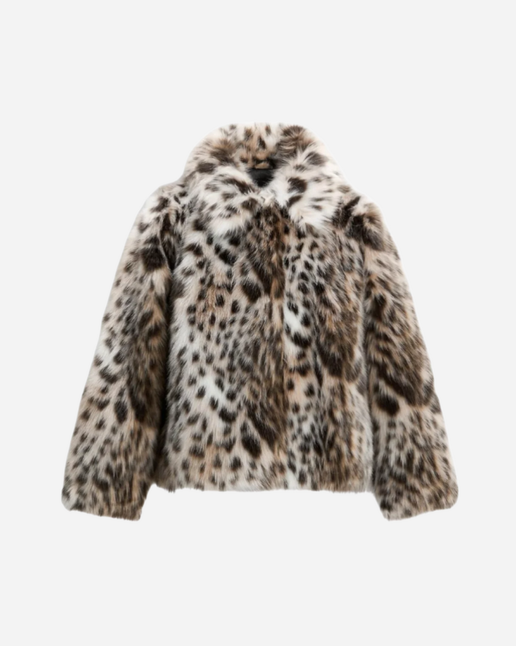 Leoparden Kunstfell Jacke Luxuriöses Design-Jackets-Beige-XS-Vera Lusso