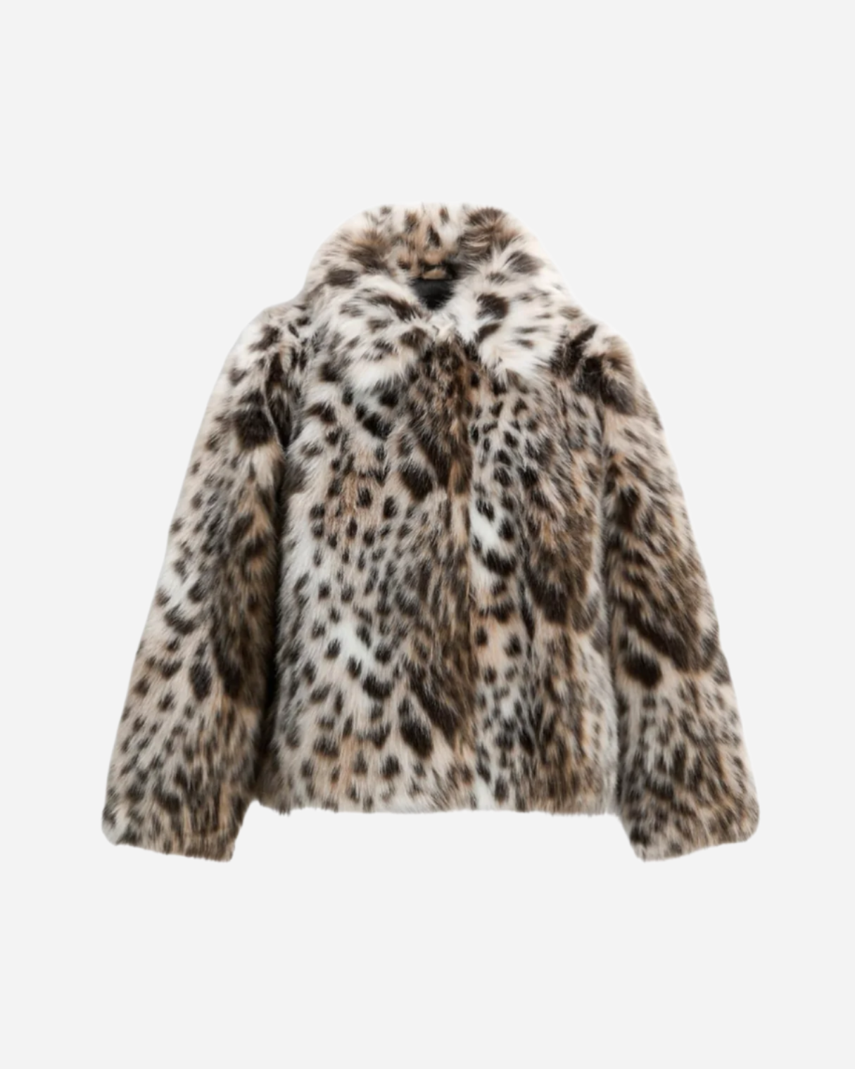 Leoparden Kunstfell Jacke Luxuriöses Design-Jackets-Beige-XS-Vera Lusso