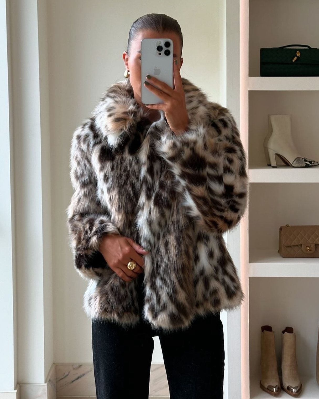 Leoparden Kunstfell Jacke Luxuriöses Design-Jackets-Vera Lusso