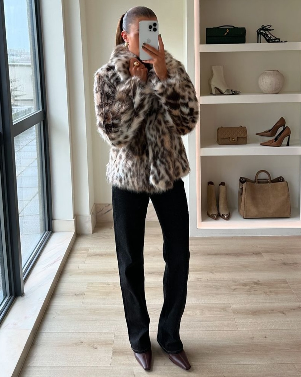 Leoparden Kunstfell Jacke Luxuriöses Design-Jackets-Vera Lusso
