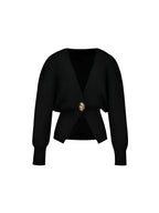 Strick-Cardigan mit Gold-Detail-Cardigan-Schwarz-S-Vera Lusso