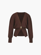 Strick-Cardigan mit Gold-Detail-Cardigan-Vera Lusso