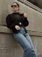 Strick-Cardigan mit Gold-Detail-Cardigan-Vera Lusso
