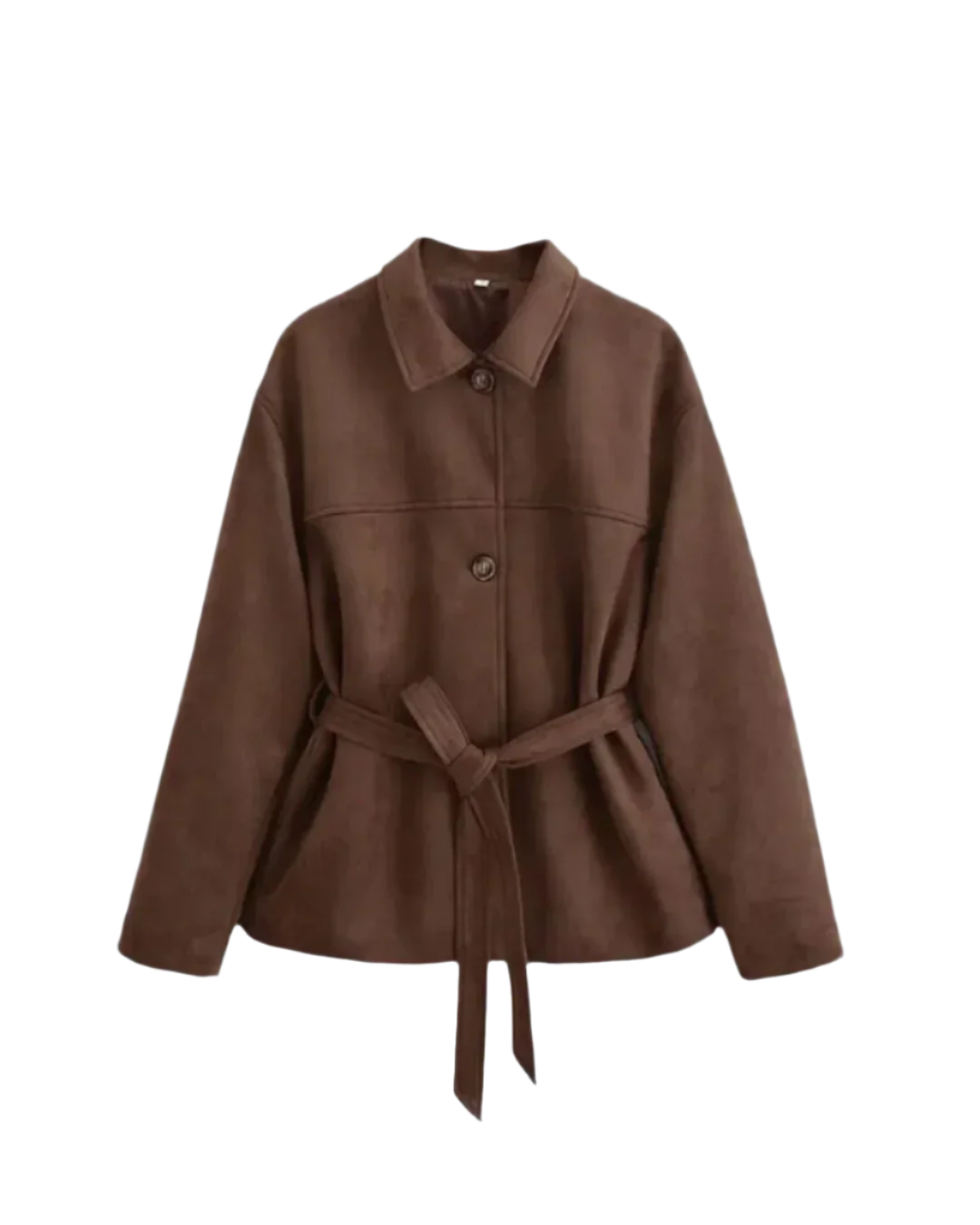 Velours-Kimonojacke mit Taillengürtel-Jackets-Braun-S-Vera Lusso