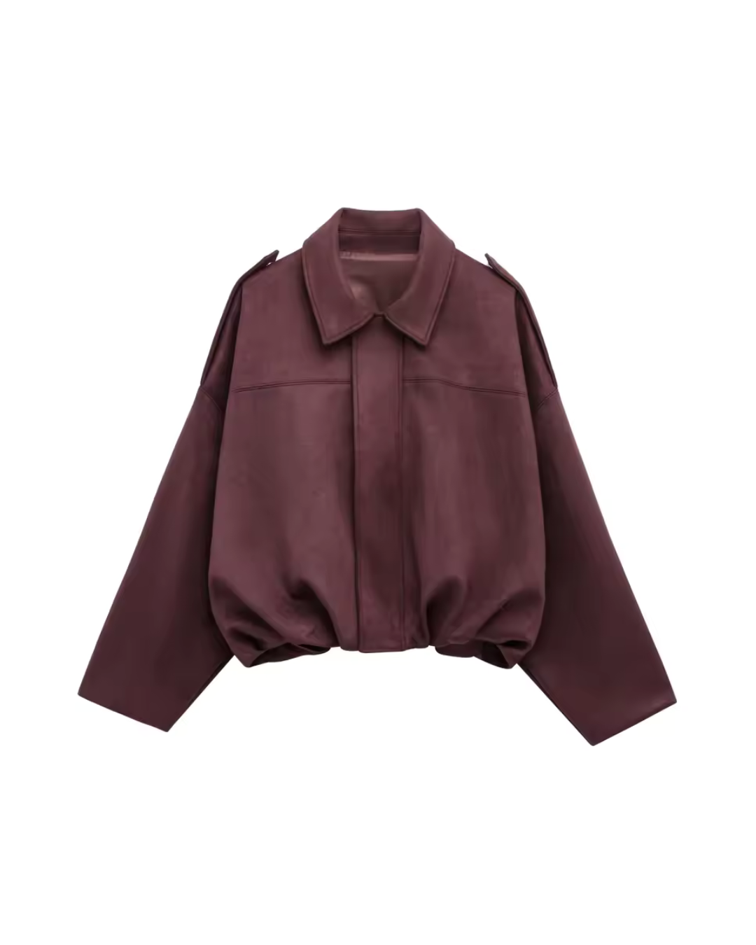 Vintage Suede Bomberjacke in Oliv Eleganter Stil und Zeitloses Design-Jackets-Burgunderrot-S-Vera Lusso