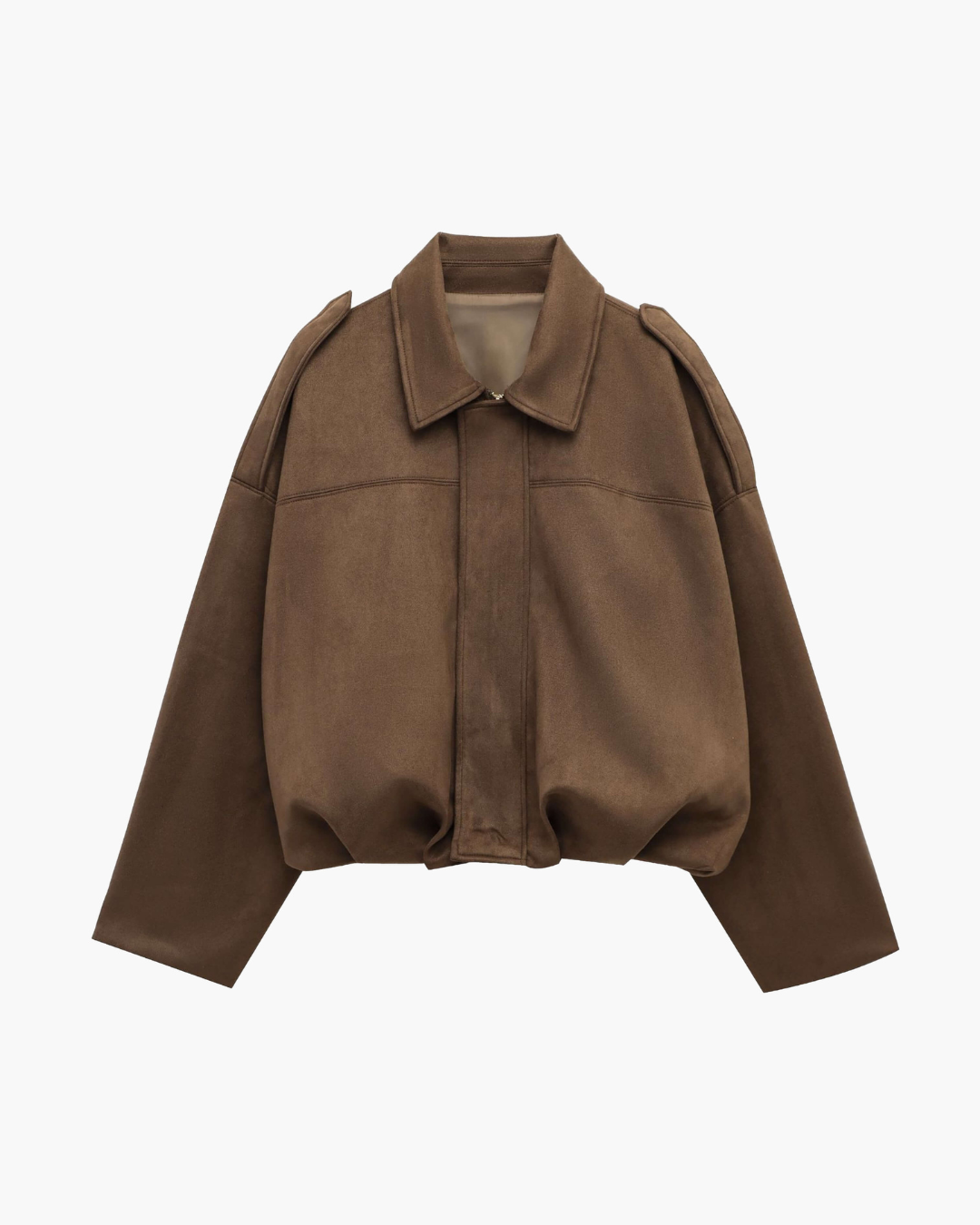 Vintage Suede Bomberjacke in Oliv Eleganter Stil und Zeitloses Design-Jackets-Camel-S-Vera Lusso