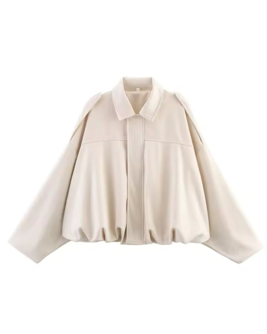 Vintage Suede Bomberjacke in Oliv Eleganter Stil und Zeitloses Design-Jackets-Cremeweiß-S-Vera Lusso