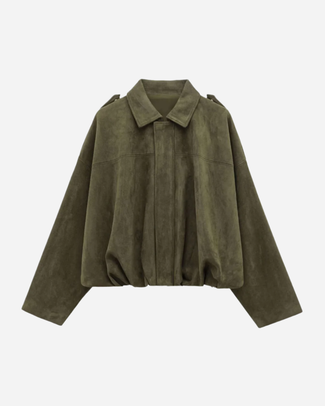Vintage Suede Bomberjacke in Oliv Eleganter Stil und Zeitloses Design-Jackets-Oliv-S-Vera Lusso