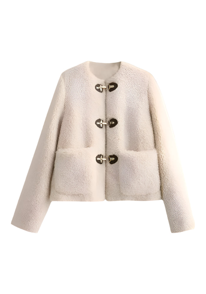 Warmer Sheep-Fleece-Cardigan-Cardigan-Beige-S-Vera Lusso