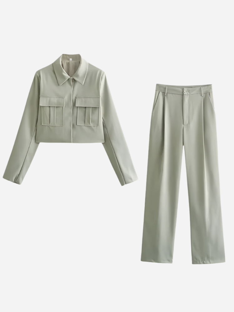 Zeitlose Eleganz Set Komfortabel Und Vielseitig-Sets-Grün-S-WUNDERLOOK
